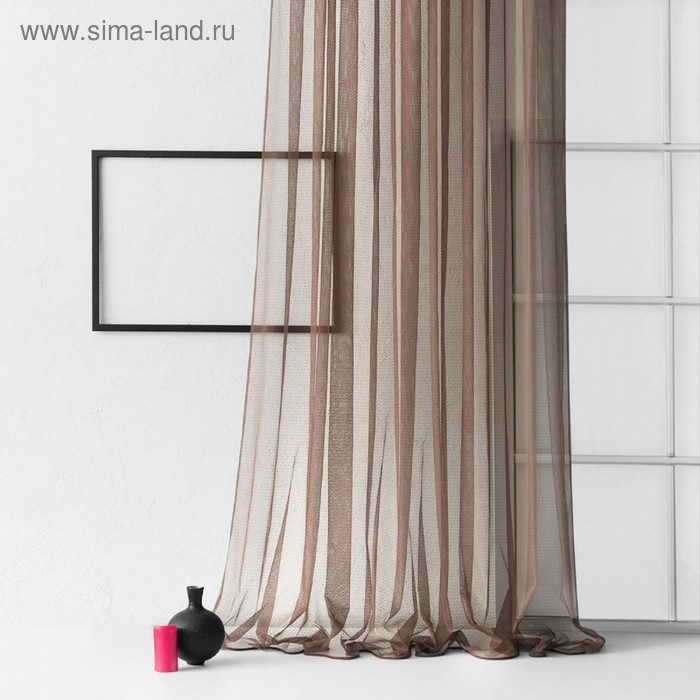 Тюль «Стори», размер 300х270 см, цвет коричневый