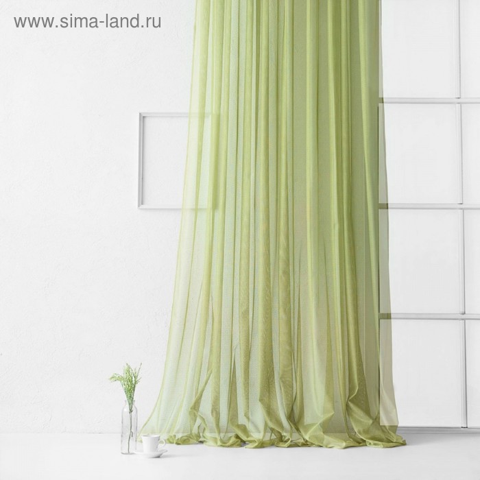 Тюль «Стори», размер 300х270 см, цвет зелёный