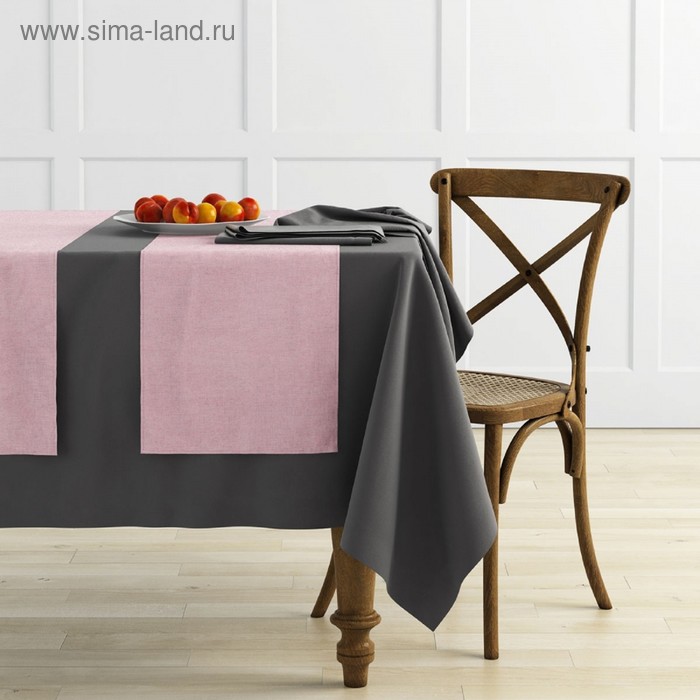 Комплект дорожек на стол «Ибица», размер 43 х 140 см - 4 шт, цвет розовый