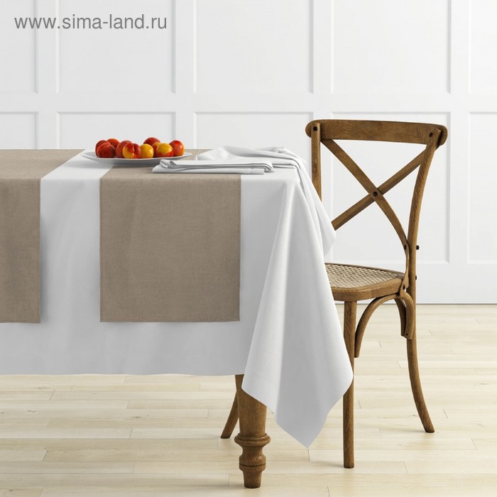 Комплект дорожек на стол «Ибица», размер 43 х 140 см - 4 шт, цвет бежево - коричневый