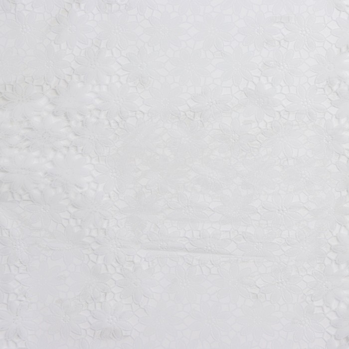 Клеёнка ПВХ «Ромашки», ширина 137 см, толщина 0,08 мм, рулон 30 метров, цвет белый