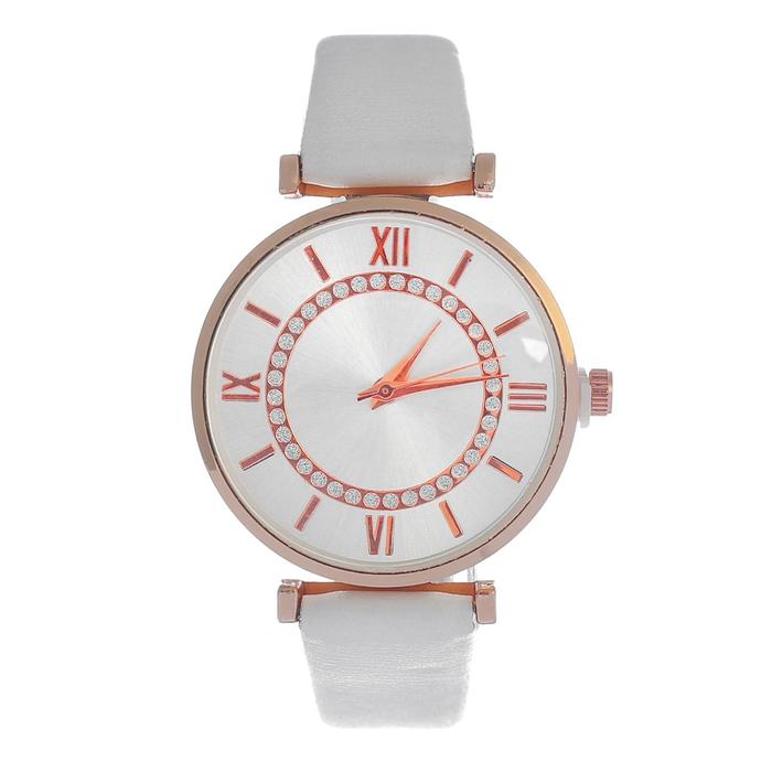 Часы наручные кварцевые женские Мелла, d-3 см, белый ремешок часы наручные кварцевые женские женева d 3 8 см ремешок силикон