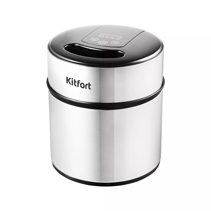 Мороженица Kitfort KT-1804, полуавтомат, 12 Вт, 2 л, съёмная чаша, серебристая мороженица kitfort kt 1804 полуавтомат 12 вт 2 л съёмная чаша серебристая