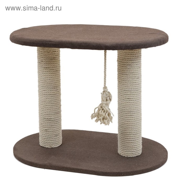 

Когтеточка "Кантри" овальная, 2 столбика, 65 х 43 х 51 см, джут белёный, рогожка, микс