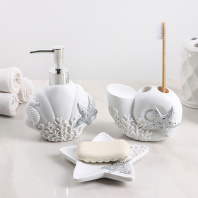 

Набор аксессуаров для ванной комнаты «Море», 3 предмета (дозатор 200 мл, мыльница, стакан)