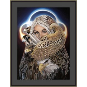 

Схема для вышивки бисером «Дама птиц»