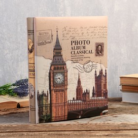 

Фотоальбом на 400 фото 10х15 см "Башня" в короб, зол.обводка МИКС 33,5х27,5х5,5 см