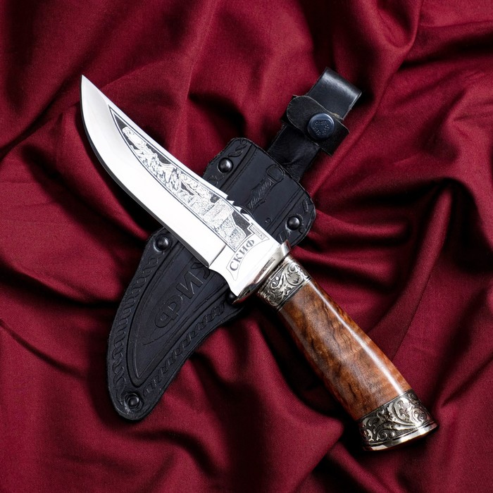 Нож кавказский, туристический Скиф с ножнами, гардой, сталь - 40х13, 14 см