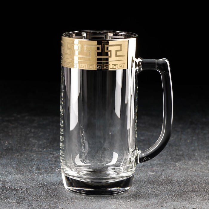 фото Кружка для пива «нэро», 330 мл, цвет золото gidglass