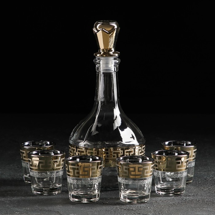 фото Набор питьевой «нэро», 7 предметов: графин-штоф 500 мл, стопка 50 мл 6 шт gidglass