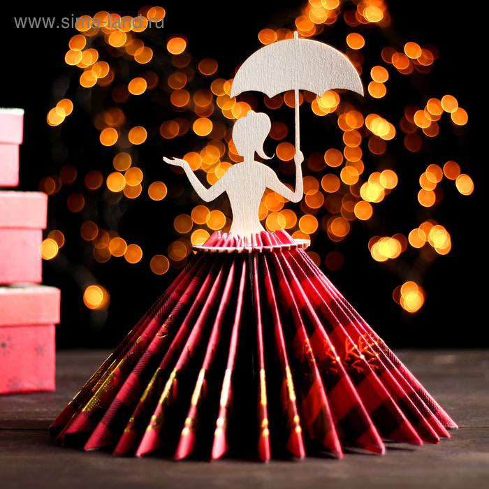 Салфетница деревянная «Девушка с зонтиком», 25×13×13 см салфетница деревянная кармен 25 13 13 см