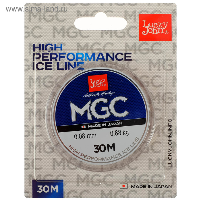 

Леска монофильная зимняя Lucky John MGC, диаметр 0.08 мм, тест 0.88 кг, 30 м