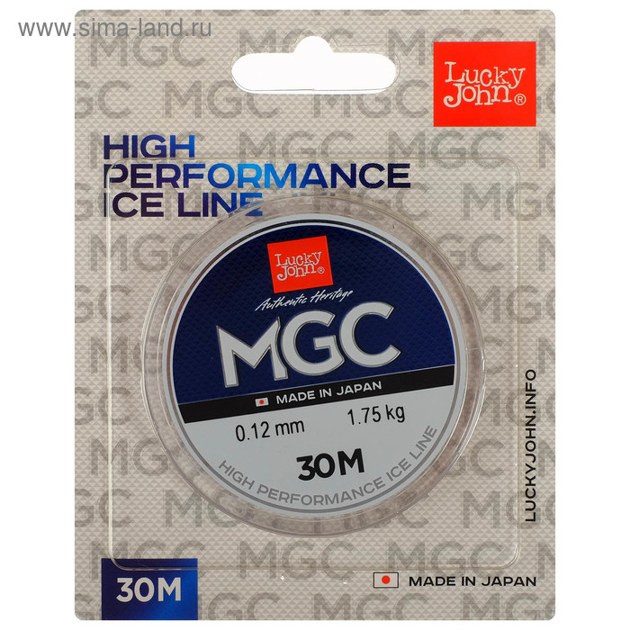 

Леска монофильная зимняя Lucky John MGC, диаметр 0.12 мм, тест 1.75 кг, 30 м