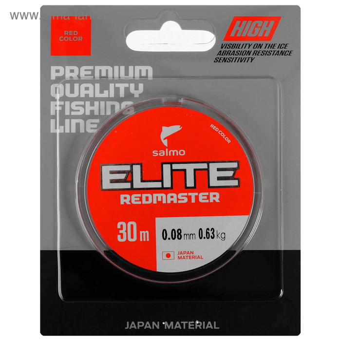 

Леска монофильная зимняя Salmo Elite REDMASTER, 30 м, 0,08 мм
