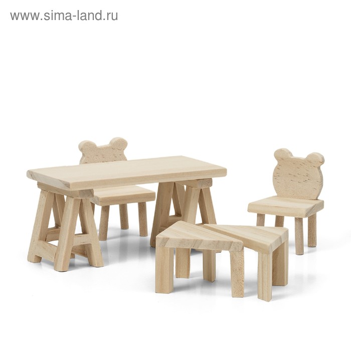 Набор деревянной мебели для домика «Сделай сам» lundby набор мебели для кукольного домика сделай сам столовая lb 60906300 натуральный