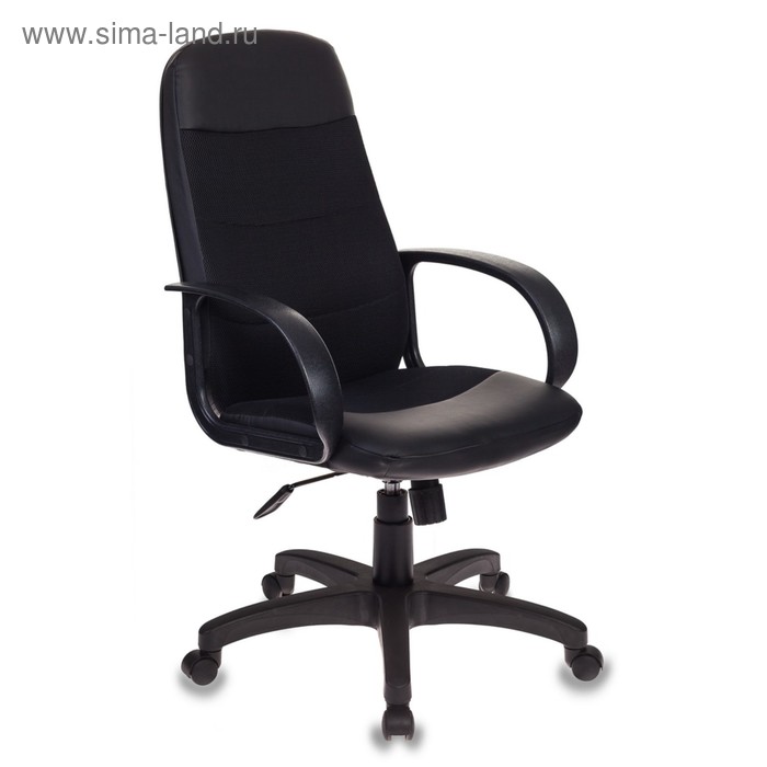 Кресло руководителя Бюрократ, черный, экокожа/сетка, CH-808AXSN/LBL+TW-11 кресло руководителя бюрократ ch 868n fabric чёрный