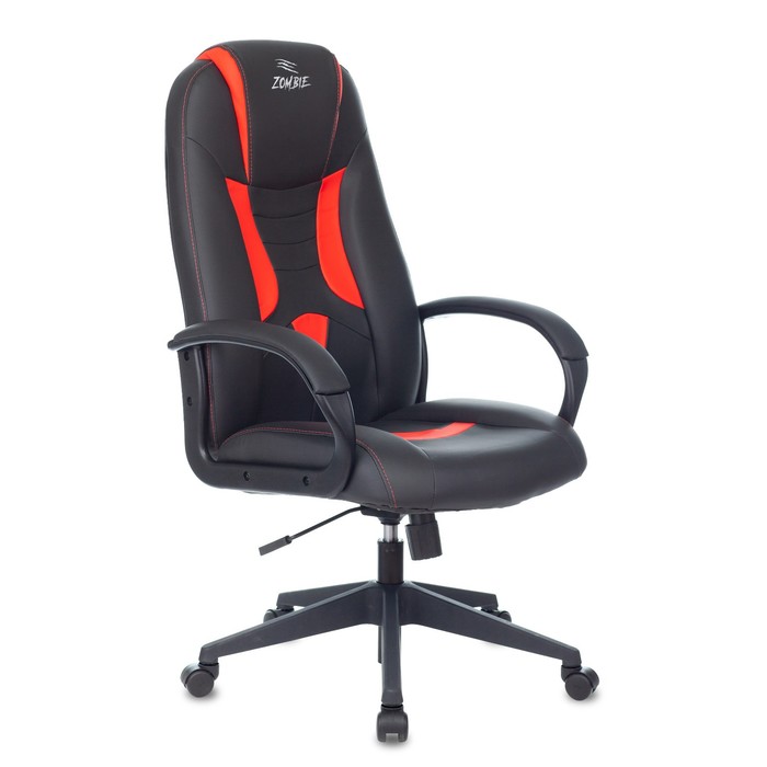 Кресло игровое ZOMBIE 8 RED черный/красный, экокожа игровое кресло noblechairs hero real leather nbl hro rl brd black red