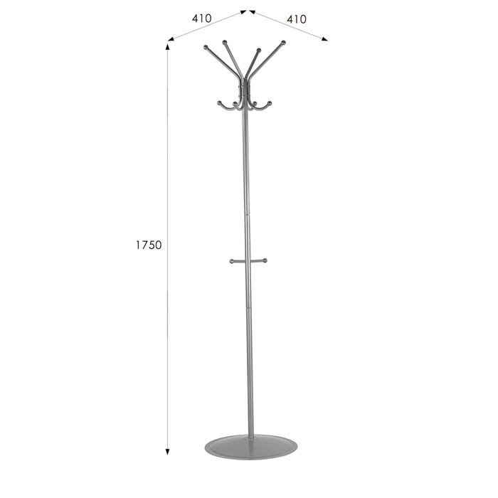 фото Вешалка напольная пико 1, 410х410х1750, металлик