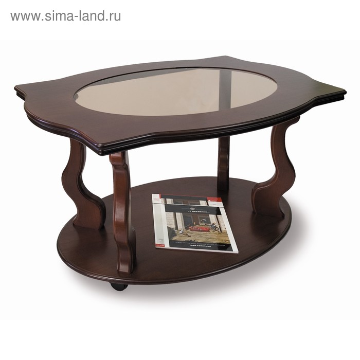 Стол журнальный Берже 3С, 940х600х560, Темно-коричневый стол журнальный берже 3 темно коричневый
