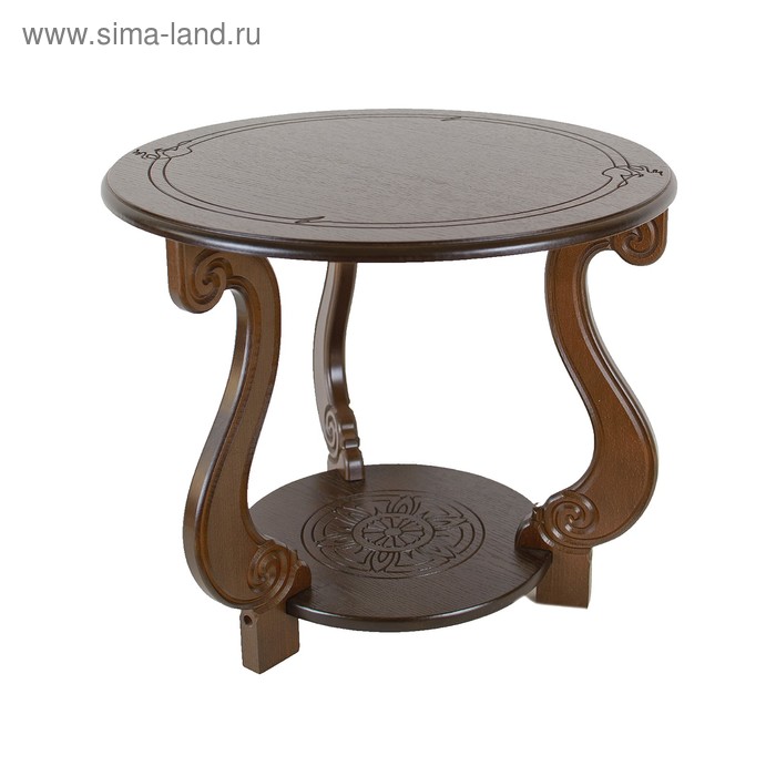 Стол журнальный Грация М, 590х590х490, Темно-коричневый стол журнальный мебелик грация с темно коричневый
