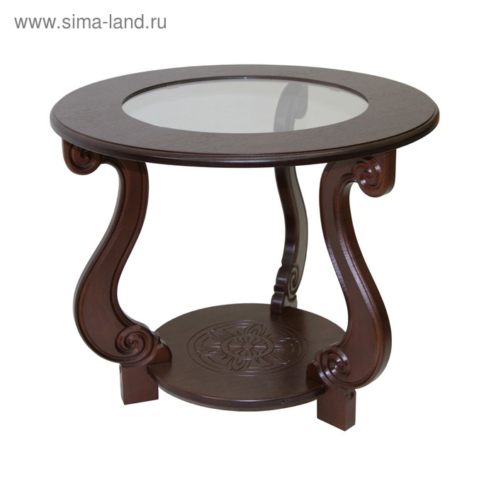 Стол журнальный Грация С, 590х590х490, Темно-коричневый стол журнальный мебелик грация с темно коричневый