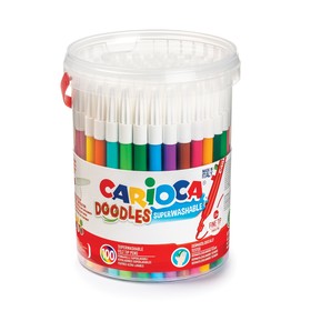 

Фломастеры 24 цвета /100 штук Carioca Doodles 2.2 мм, (для детских садов), в пластиковом боксе