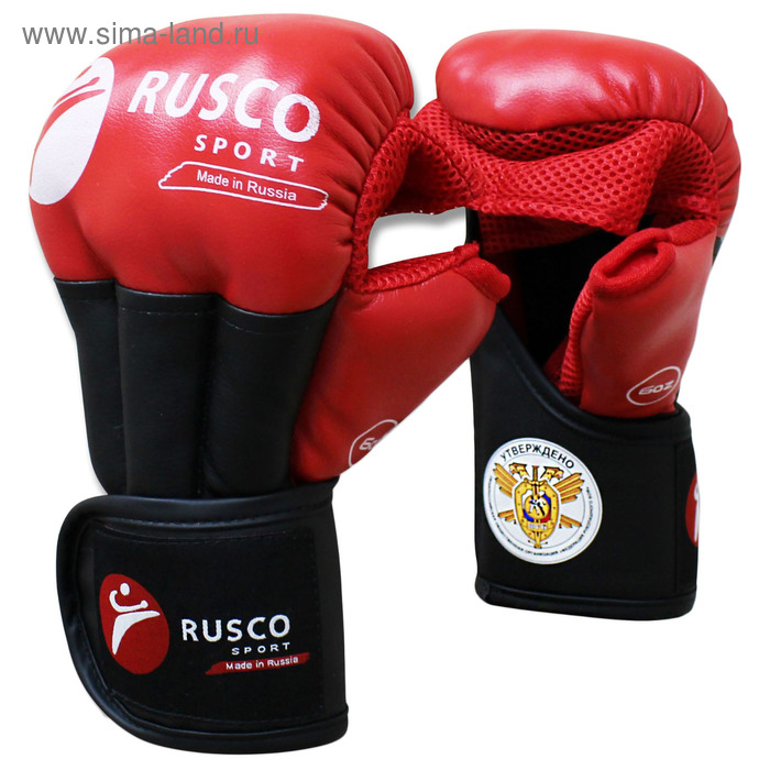 фото Перчатки rusco sport для рукопашного боя pro, 8 унций, цвет красный ruscosport