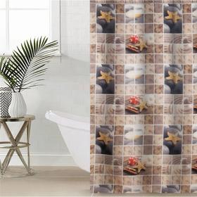 Штора для ванной комнаты «Камни», 180×180 см, полиэстер Ош