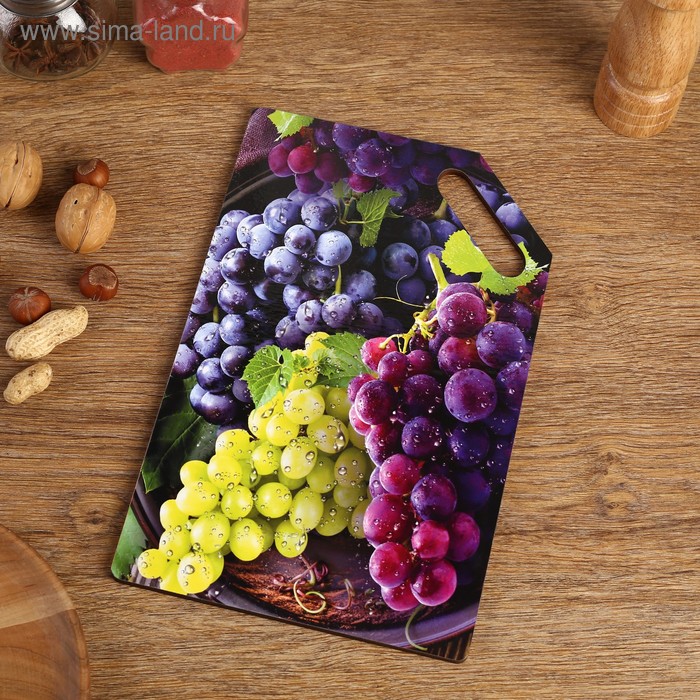 доска разделочная таблица калорийности 27х18 см микс дарим красиво Доска разделочная Сочный виноград 27х18 см