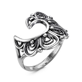 

Кольцо "Веер", посеребрение с оксидированием, 18,5 размер