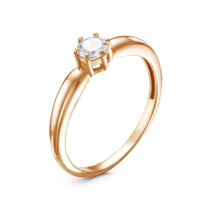 Кольцо «Классика» с камешком, позолота, цвет белый, 16,5 размер кольцо позолота классика круг со вставкой 16 размер