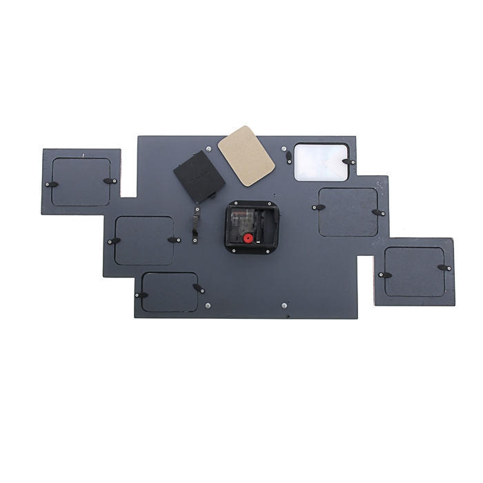 Часы настенные "Геометрия", чёрные + 6 фоторамок от 10 × 10 см