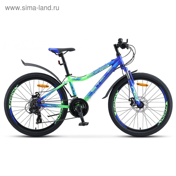 фото Велосипед 24" stels navigator-450 md, v030, цвет синий/неоновый/зелёный, размер 13"