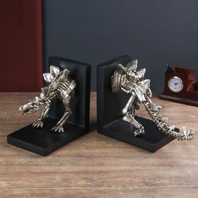 Держатели для книг "Скелет динозавра" набор 2 шт серебро 24х58х15 см от Сима-ленд