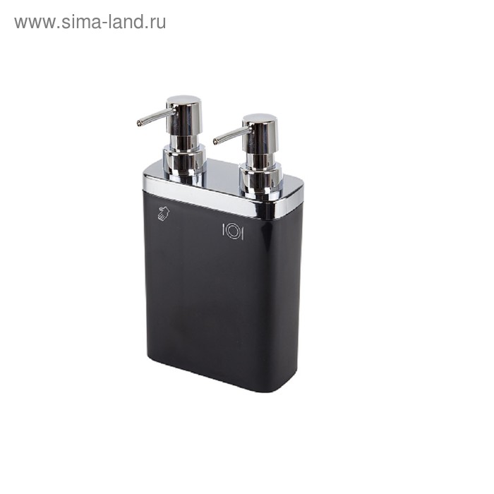 

Дозатор двойной Viva, 0,3 л, 0,6 л, 12,5 х 6 х 22 см, цвет чёрный