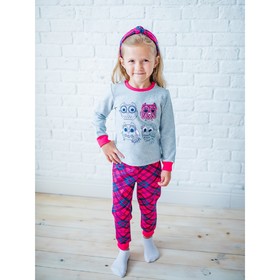 

Пижама для девочки, рост 134 см, цвет серый/красный