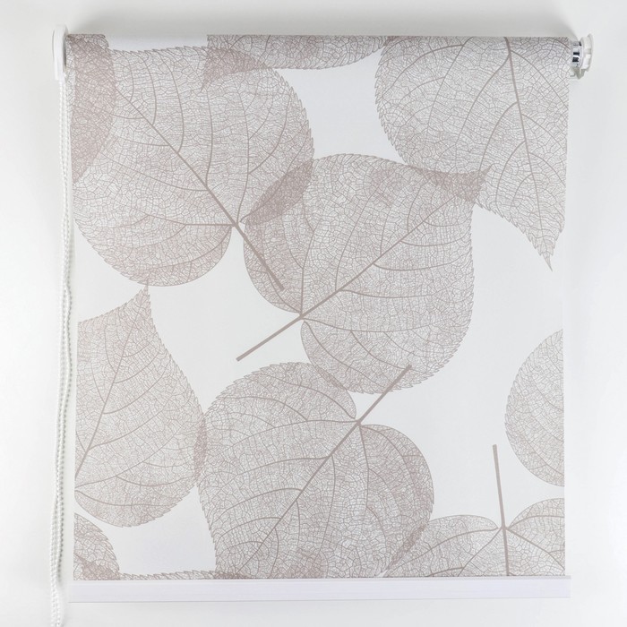 фото Штора рулонная «листья», 120×200 см (с учётом креплений 3,5 см), цвет коричневый
