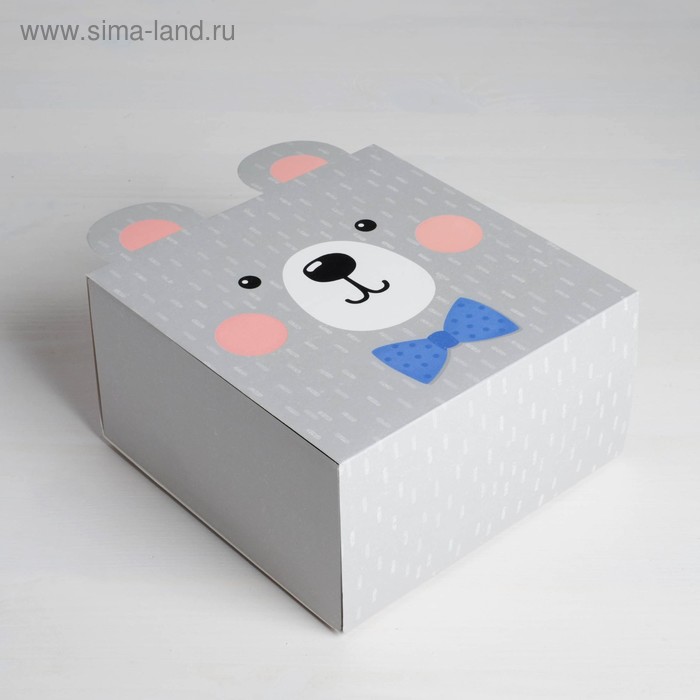 Коробка подарочная складная, упаковка, «Медвежонок», 15 х 15 х 8 см коробка складная дедушка мороз 15 х 15 х 8 см