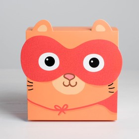 Коробка складная «Кот -Герой», 15 х 15 х 8 см