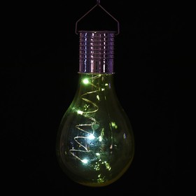 

Фонарь садовый на солнечной батарее "Лампочка Желтая", 5 led, пластик, на прищепке