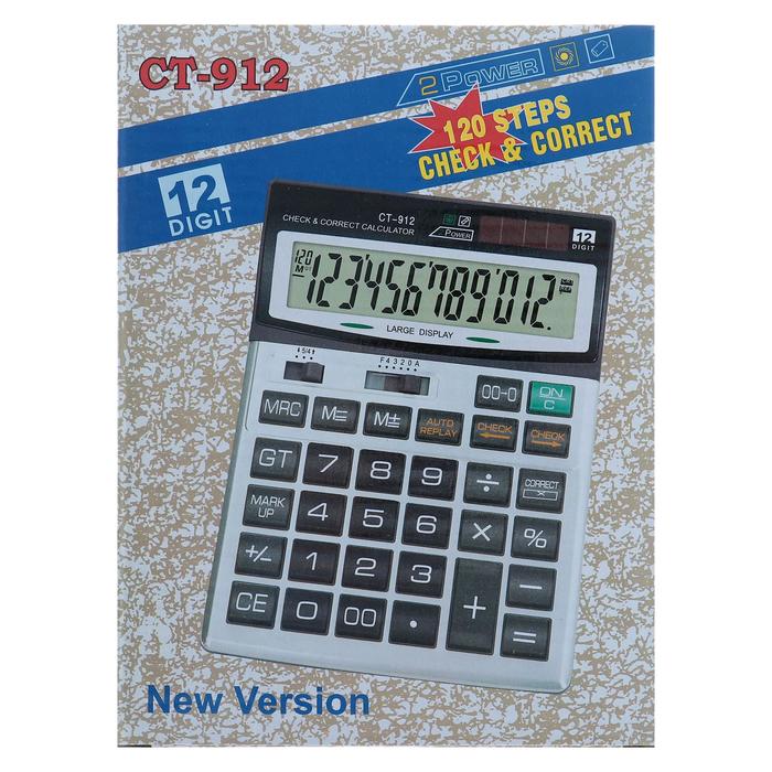 Калькулятор настольный, 12-разрядный, CT-912, двойное питание, средний