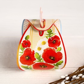 

Пасхальная коробочка "ХВ" мак, ромашки, 9 х 7 х 6 см