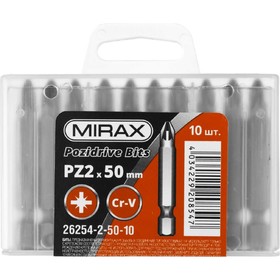 

Биты MIRAX 26254-2-50-10, PZ2, тип хвостовика E 1/4", длина 50мм, 10шт