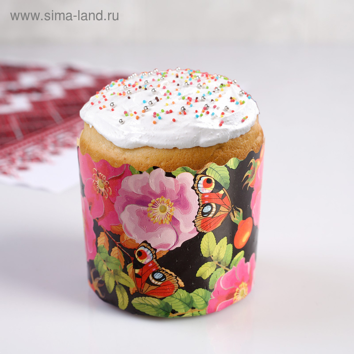 

Форма бумажная для кулича "Шиповник" 70 x 60 мм