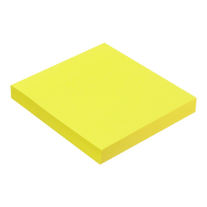 Блок с липким краем, 76 мм х 76 мм, 100 листов, флуоресцентный, жёлтый бумага для заметок с клеевым краем stick n hopax 76 76 мм ярко оранжевый 100 л в упаковке 12 блоков