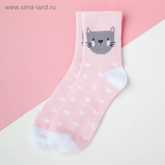 Носки детские KAFTAN «Котик», размер 14-16, цвет розовый носки детские kaftan котик размер 14 16 цвет розовый