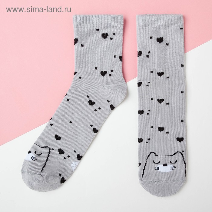 Носки детские KAFTAN «Кошка», размер 16-18, цвет серый