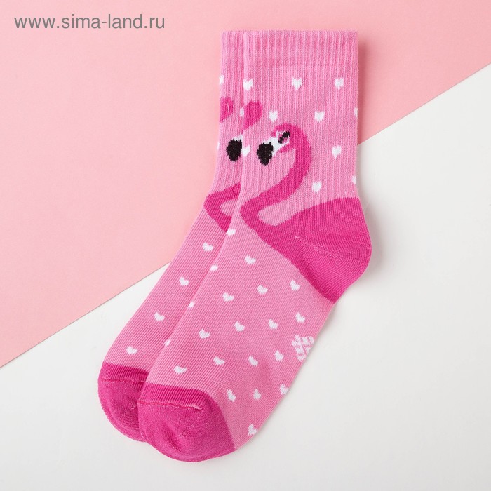 Носки детские KAFTAN «Фламинго», размер 14-16, цвет розовый носки детские kaftan зайка размер 14 16 цвет розовый