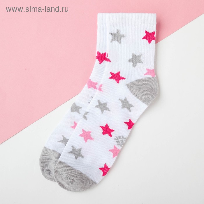 Носки детские KAFTAN «Звёзды», размер 14-16, цвет белый носки детские kaftan звёзды размер 16 18 цвет белый