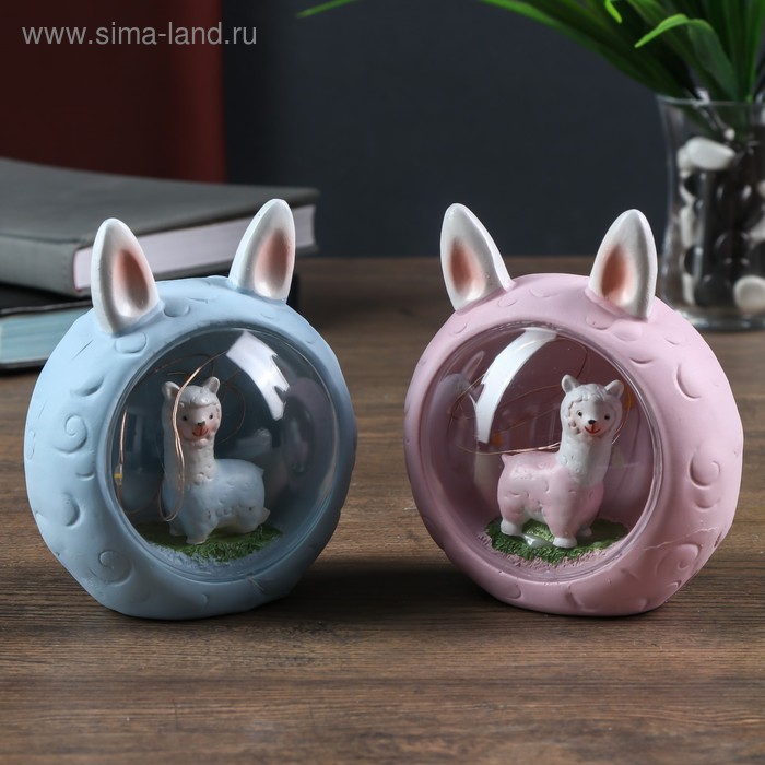 

Сувенир полистоун свет "Лама на лужайке" МИКС 11х6,3х10 см